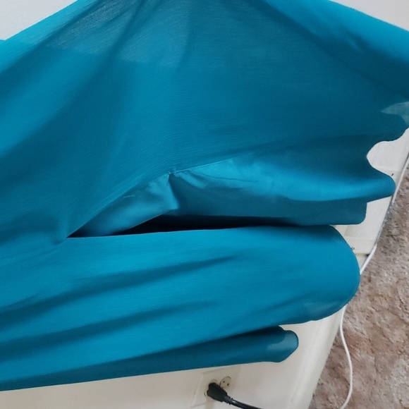 David's bridal teal one shoulder ruched bodice, a line maxi brides maids… - Picture 4 of 6